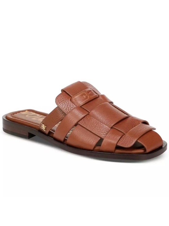 Sam Edelman Shoes - Sam Edelman Dina Woven Size 11 Fisherman Slides Brown Leather Sandals Women's 42
